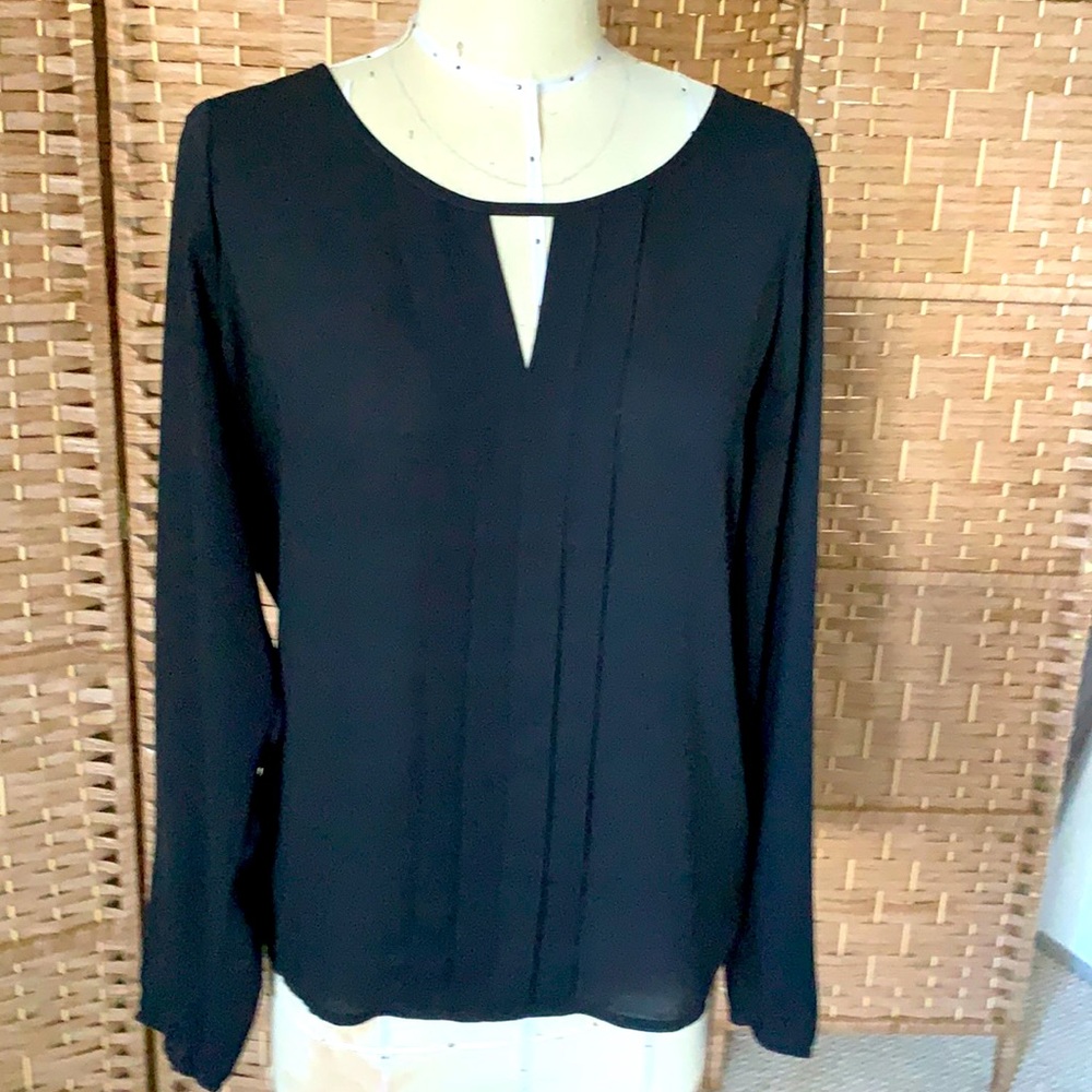 Express long sleeve blouse in Jet Black
